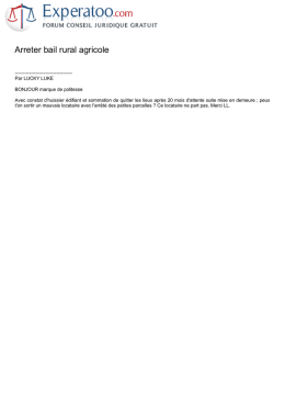 arreter bail rural agricole