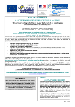 Notice 04.01.01 - L`Europe s`engage en Nord