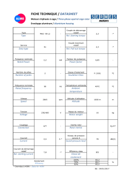 FICHE TECHNIQUE / DATASHEET
