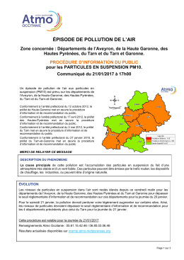 procedure d`alerte - depassement du niveau 1