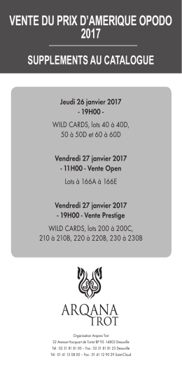 Supplement - Arqana Trot