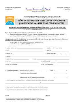 Formulaire commande CESU 2017