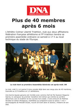 Plus de 40 membres apr&egrave;s 6 mois - Pays de Colmar Athl&eacute;tisme club