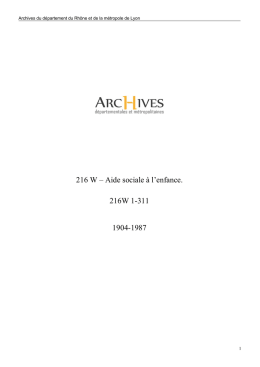 Archives du service des enfants assist&eacute;s