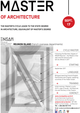 of architecture - Ecole Nationale Supérieure d`Architecture de