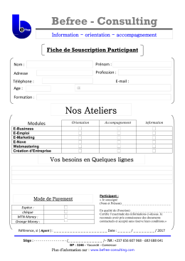 Fiche d`inscription