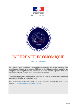 Flash ingérence économique N29