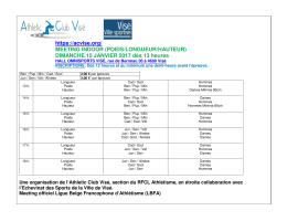 Horaires - RFCL Athl&eacute;tisme