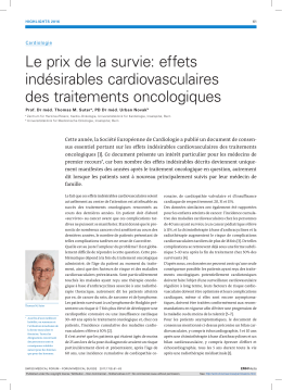 Le prix de la survie: effets ind&eacute;sirables cardiovasculaires des