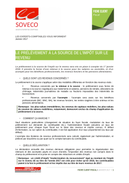 LE PRÉLÈVEMENT À LA SOURCE DE L`IMPÔT SUR LE REVENU