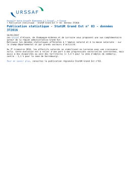 Publication statistique - StatUR Grand Est n° 03- données