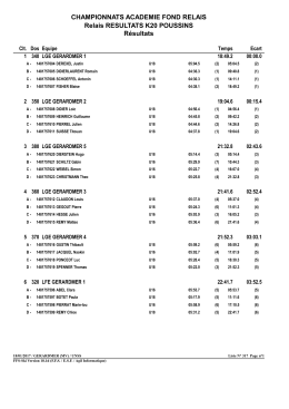 CHAMPIONNATS ACADEMIE FOND RELAIS Relais RESULTATS