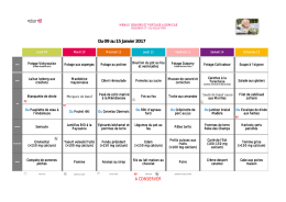 Menus du 9 janvier au 5 février 2017