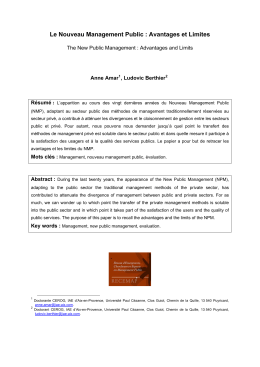 Le Nouveau Management Public : Avantages et Limites (PDF
