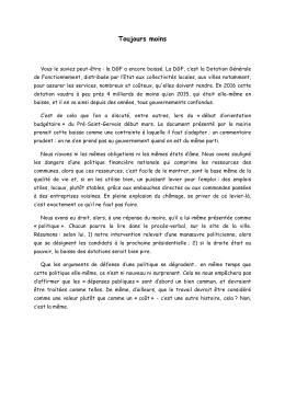 Toujours moins - Le Pré-Saint