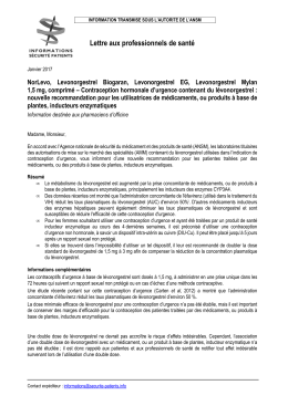 Contraception hormonale d`urgence contenant du
