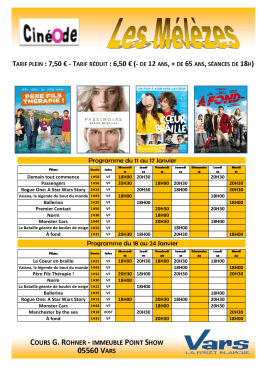 Télécharger le programme du 11 au 24 Janvier