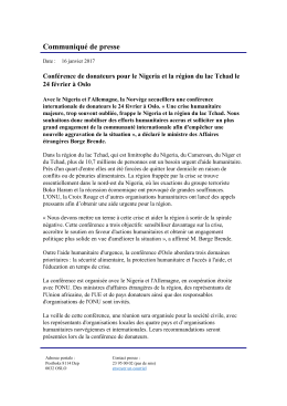 Communiqu&eacute; de presse