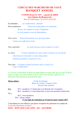 banquet annuel - Cercle des Marcheurs de Saive