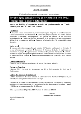 Psychologue conseiller/ère en orientation (60-90%)