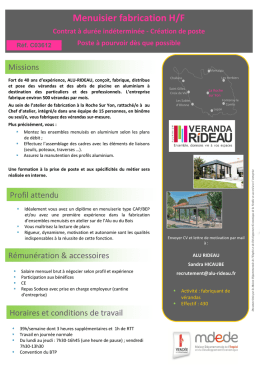 Menuisier fabrication H/F