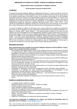 Fiche de poste &agrave; pourvoir mi-f&eacute;vrier 2017