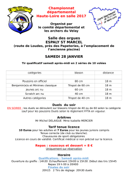 Championnat d&eacute;partemental Haute-Loire en salle 2017 Salle des