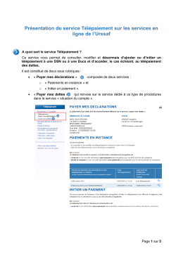 Présentation du service Télépaiement sur les services en ligne de l