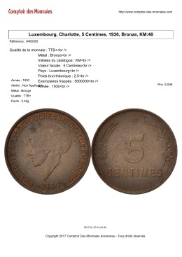 Luxembourg, Charlotte, 5 Centimes, 1930, Bronze, KM:40