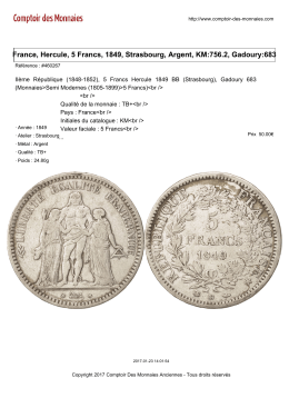 France, Hercule, 5 Francs, 1849, Strasbourg, Argent, KM:756.2