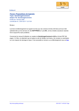 Forum: Propositions de logiciels