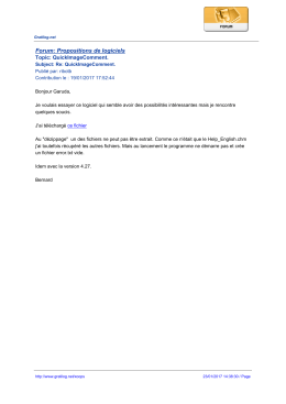 Forum: Propositions de logiciels