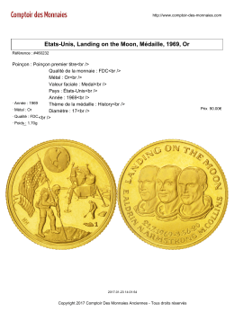 Etats-Unis, Landing on the Moon, Médaille, 1969, Or