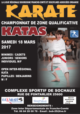 CHAMPIONNAT DE ZONE QUALIFICATIVE SAMEDI 18 MARS 2017