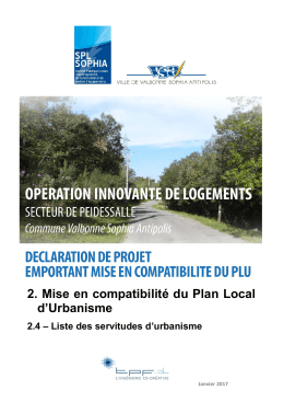 MEC - Partie 2 : Liste des servitudes d`urbanisme