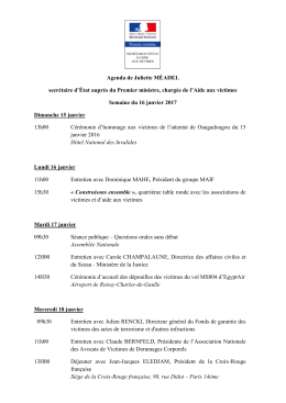 Agenda de Juliette MÉADEL secrétaire d`État