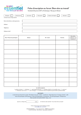 inscription - Salon Essentiel