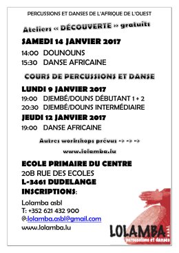 samedi 14 janvier 2017