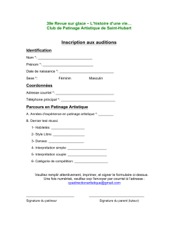 Inscription aux auditions - Club de patinage artistique de Saint