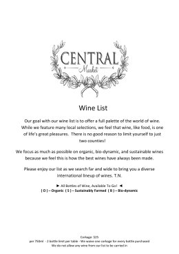 Wine List - Petaluma