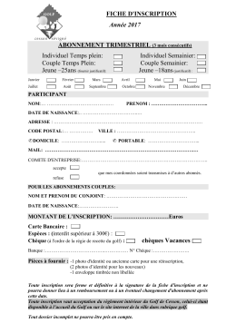 Fiche inscription trimestre 2017 - Ville de Cesson