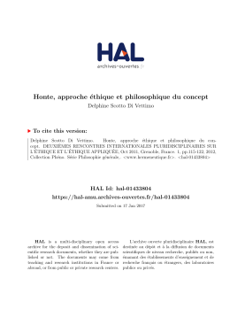 5-Publication La honte, philos... - Hal-SHS