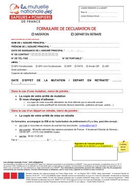 formulaire de declaration de - Sapeurs