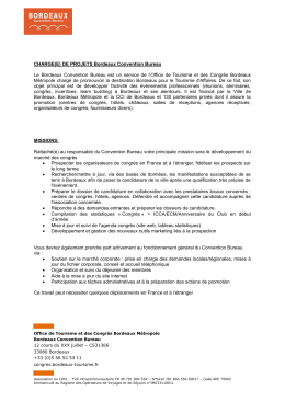 CHARGE(E) DE PROJETS Bordeaux Convention Bureau Le