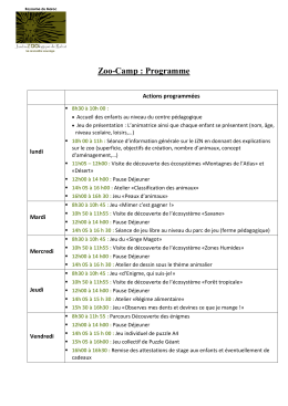 Zoo-Camp : Programme