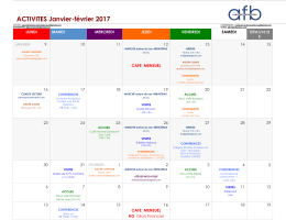 ACTIVITES Janvier-février 2017