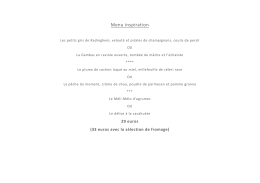 Menu inspiration - Au coeur d`Artichaut