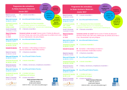 Programme des animations Au Relais Assistants Maternels Janvier