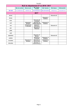 Planning des BLE 2017 dans le departement 37