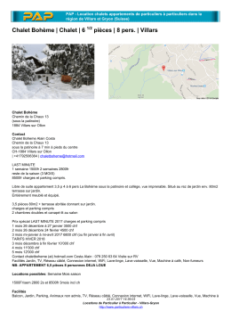 Chalet Boh&egrave;me | Chalet | 6 pi&egrave;ces | 8 pers. | Villars - PAP